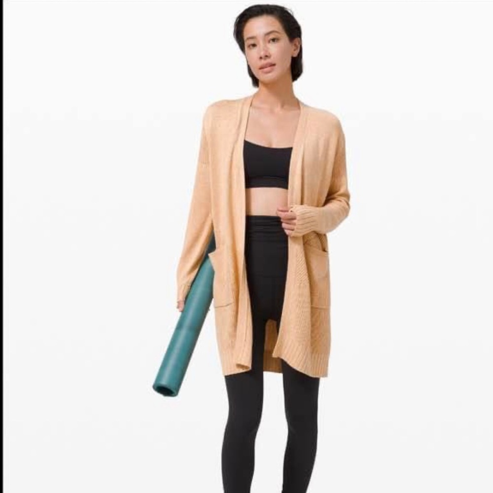 Lululemon sincerely yours wrap sweater cardigan size small cashmere - Picture 2 of 8